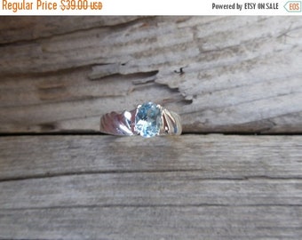 ON SALE Blue topaz ring handmade in sterling silver 925