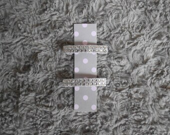 Hair clips with white rhinestones