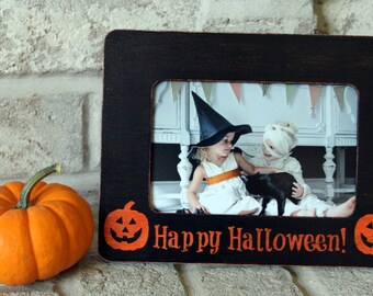 Halloween Decor Halloween Frame Halloween Kids Happy Halloween 4x6 Picture Frame Photo Frame Rustic Picture Frame Picture Frame Distressed