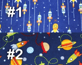Rocket Ship Outer Space Extra Large Receiving Blanket - 36" x 42"