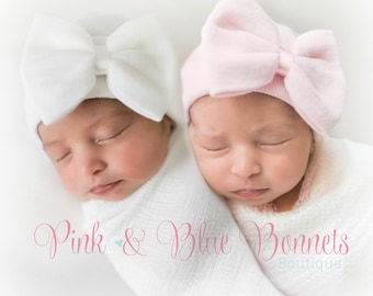 Pink Baby girl Clothes Infant girl clothes Preemie Baby hospital Hat Newborn Preemie hat with bow Baby Girl Outfit Preemie Infant