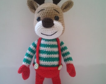Christmas deer, Deer Plush, Deer Stuffed Animal, Crochet Deer, Christmas deer plush toy, deer amigurumi, cute deer toy, amigurumi animals