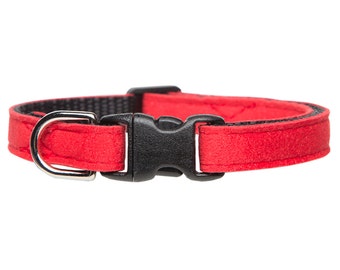 Cat Collar - "The Luxe" - Red Ultrasuede