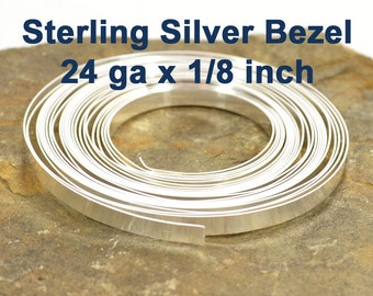 24ga x 1/8" Sterling Silver Bezel Wire - Choose Your Length