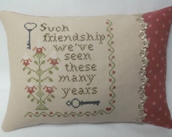 Friend Pillow Cross Stitch Accent Pillow