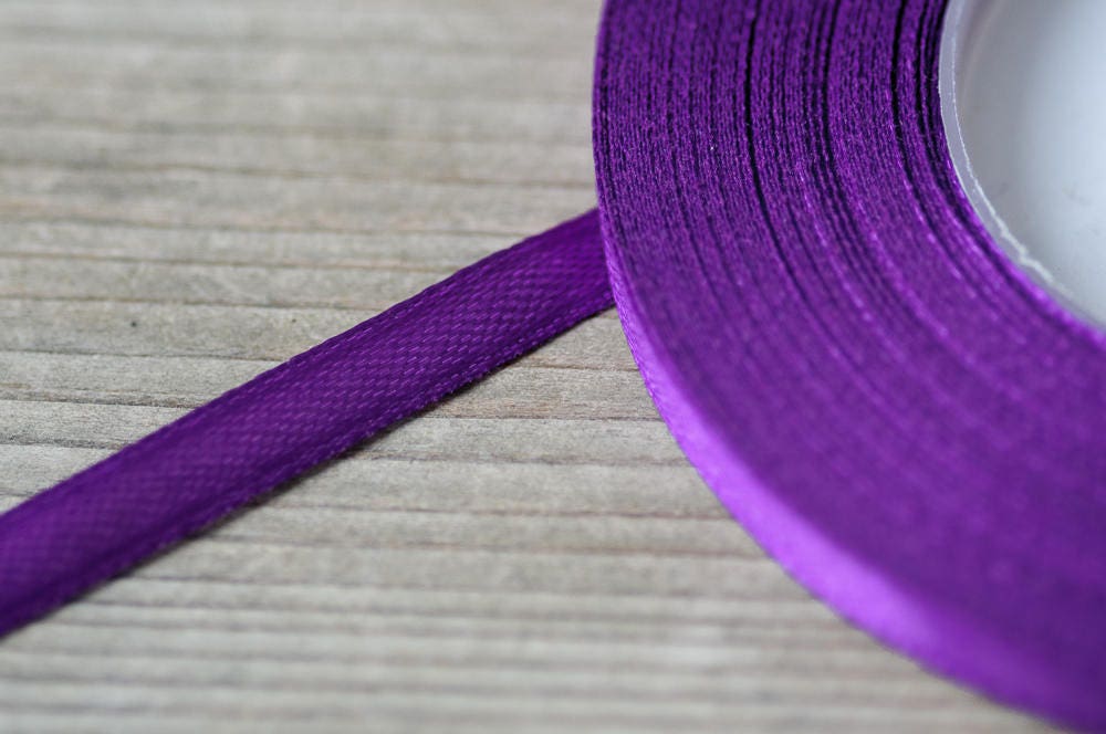 Dark Purple Ribbon 6mm Plum Ribbon Satin Ribbon Craft Supply