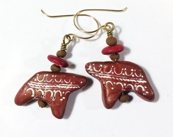 Bear Earrings, Polymer Clay Earrings - Free Domestic Shipping