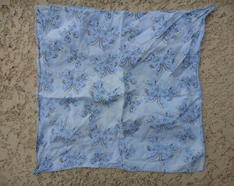 Vintage butterflies blue Bandanna / Bandana , vintage butterflies blue hair scarf