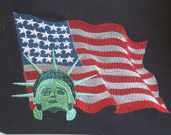 American Flag and Liberty embroidery design / Machine Embroidery Design / Independence Day