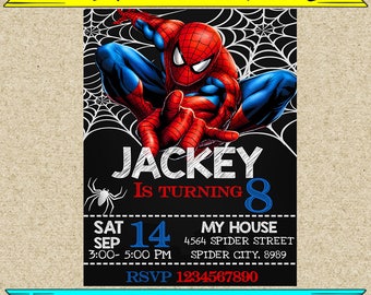 Editable Spiderman Birthday Invitation 8