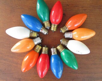 Christmas Tree Light Bulbs Vintage Large Colored Lights 12 Non WOrking