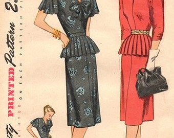 Simplicity 2011 Bravura Dress with Detachable Peplum / ca. 1947 / SZ12 UNCUT