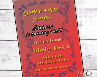 Custom Dave and Busters Inspried Invitations for Birthday