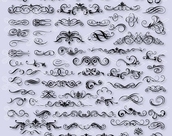 Flourish SVG, PNG, DXG, Eps Cutting Files, Divider Svg, Doodles Svg, Border Svg, Swirl Svg, Love Svg, Valentine Svg, Divider Lines Svg
