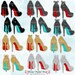 High Heel Shoes with Red & Turquoise Bottoms | Silver Gold Black Glitter Bows | Clipart | Instant Download