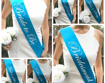 BABY BLUE Hens Sash - Hen Sash - Bride To Be Sash - Bridal Shower - Engagement- Hen Party- Bachelorette - Bride- Bridesmaid - Team Bride