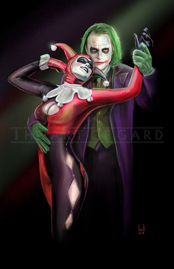 Harley And Joker Heath Ledger 11x17 Print