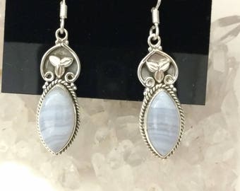 Blue Lace Agate Earrings