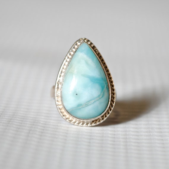 Sterling Silver Larimar Ring Sz 4.5 #6345