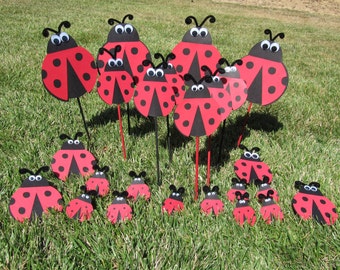 Ladybug Party Centerpiece Picks 3 count