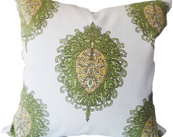 Duralee Medallion Westminster Leaf Decorative Pillow Cover - Alfred Shaheen - Throw Pillow - Both Sides - 14x24, 18x18, 20x20, 22x22