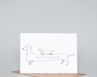 Hello Little One Greeting Card, Blue/Pink
