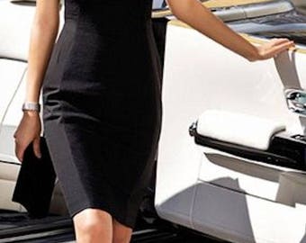 Classic, Little Black Dress, Custom Made, Pencil Dress, Work Dress.