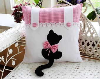 Pillow Cover Cat Mietze Pink