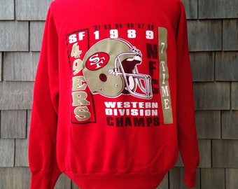 80s vintage San Francisco 49ers sweatshirt - 1989 NFC West Champs - Large / XL - Forty Niners