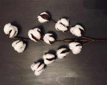 Cotton Stems - Cotton Spray - Cotton - Cotton Ball Stems - Rustic Home Decor - Faux Cotton Stems - Farmhouse Decor