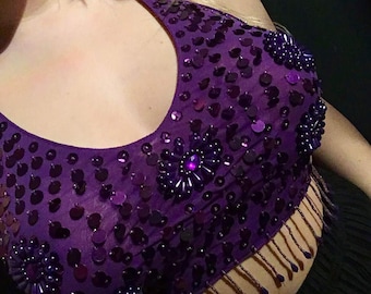 Purple sequin top | Etsy
