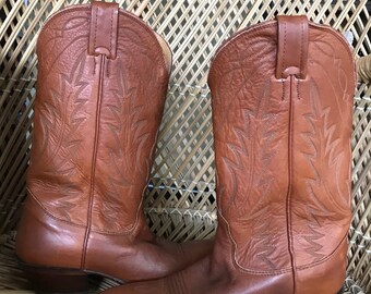 Brown Western Cowboy Boots Nocona Boots made in USA 6 1/2