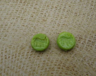 2 India 15 mm pressed glass beads
