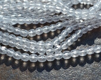 Clear Matte 6mm Round Fire Polish Beads 25