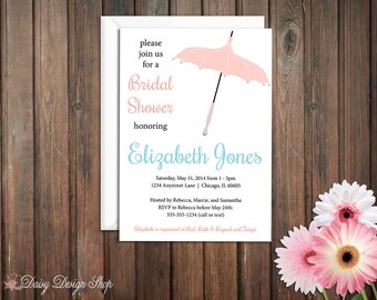 Bridal Shower Invitation - Simple Umbrella - Decorative