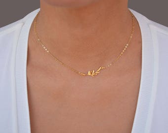 Olive Branch Necklace, Gold Necklace Dainty, Gold Leaf Necklace, Athena Goddess, Greece Jewelry, Olive Leaf Necklace Gold, Greece Necklace