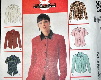 Vintage 1990's Sewing Pattern McCall's 9563 Misses' Tops Bust 32-36 Inches Complete Uncut