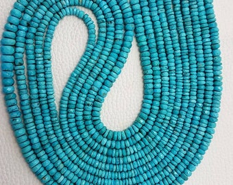 Rare Natural Arizona Turquoise beads , Arizona faceted turquoise beads,AAA high quality faceted Rondelles beads size 3.5mm 16 inche strand