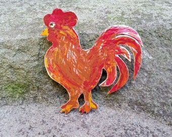 Copper Rooster Pin//Gifts for Her//Rooster Brooch//Copper Rooster//Unique Rooster Brooch//Rustic Copper Rooster//Brooches//Copper Pins