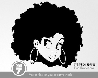 Afro illustration | Etsy