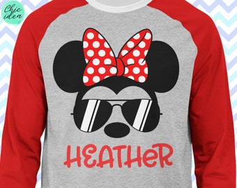 Disney, Minnie Mouse, Sunglasses, Icon Minnie Mouse Head, Mouse Ears, Digital, Download, TShirt, Cut File, SVG, Iron on, Transfer