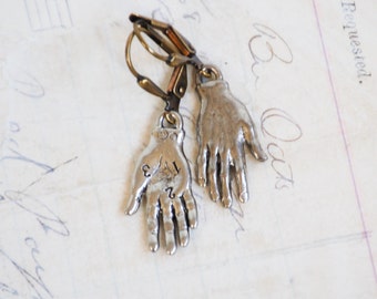 Hand Earring Frida Kahlo Earrings Silver Hand Earrings Hand Amulet Gift for Her Fortune Teller Palmistry Frida Kahlo Jewelry Halloween