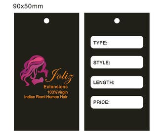 100 Beautiful customized hair extension hang tags labels
