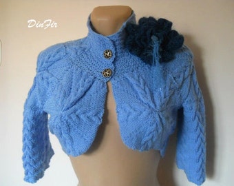 LIQUIDATION Stock SALE 30% OFF / Women Shrug Bolero Wedding Accessories Hand Knitted Crochet Elegant Jacket Romantic Cardigan Feminine Vest
