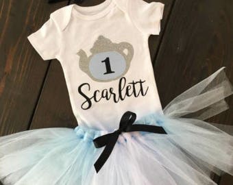 Alice in One-derland First Birthday Outfit Girl, tea party Birthday, Alice in Wonderland inspired First Birthday, onederland.