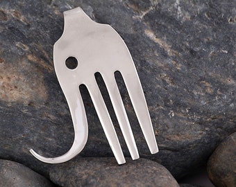 Silverware Fork Elephant Pendant SP047