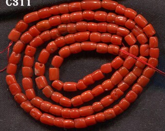 Vintage Natural Mediterranean Red Coral Beads, C311.C312