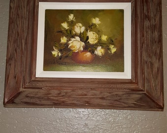 oil painting, vintage, vintage oil painting, floral painting, framed painting,