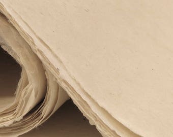 Handmade Lokta Paper Light Natural Colours - eco-friendly, handmade, tree free, acid free.