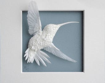 Paper Hummingbird Sculpture Art Dancer Made to Order
